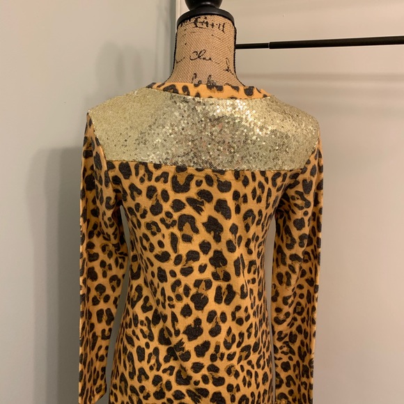 Simply Southern Sequin Shoulder Leo Print Dress - Picture 8 of 11